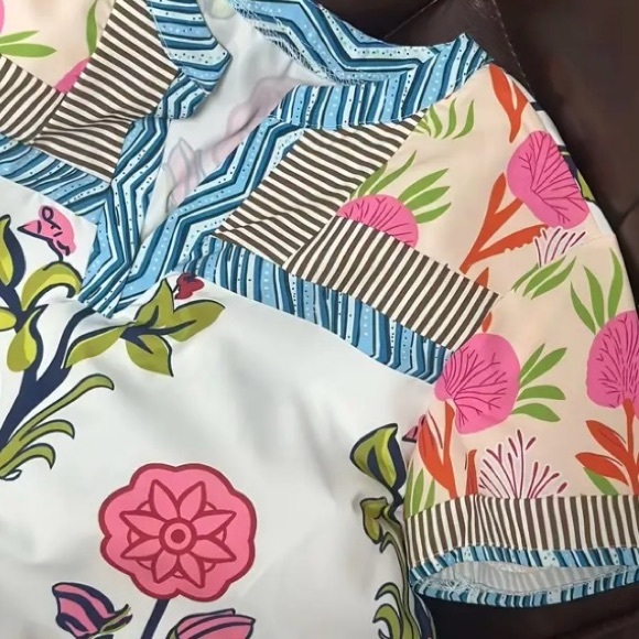 Floral printed short sleeve summer top - Picture 3 of 8